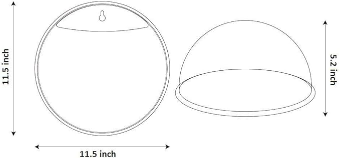 PRUGNA Wall-Hanging Fish Bowl Acrylic Wall-Mounted Plant Pot 1 Gallon Fish Tank 11.5-inches Decoration Planter