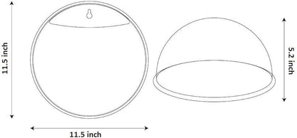 PRUGNA Wall-Hanging Fish Bowl Acrylic Wall-Mounted Plant Pot 1 Gallon Fish Tank 11.5-inches Decoration Planter