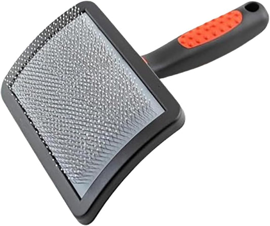 Paw Brothers Soft Pin Curved Slicker Brush for Dogs, Coated Tips, Maximum Coverage, Gentle on Skin, Size 3" x 5.5", Small