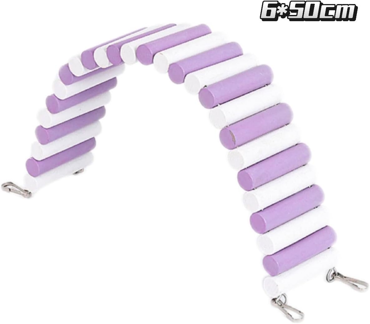 2Pcs Hamster Swing Toy, Soft Climbing Ladder, Wooden Arch Bridge, Hideaway Fence Tunnel, Landscape Supplies Climbing Ladder (Purple White)