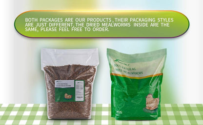 Bulk Dried Mealworms 10Lb Bag -Premium Non-GMO Dried Mealworms for Chicken, Nutritious High Protein - 100% Natural for Laying Hens, Birds, Ducks, Chicken Feed