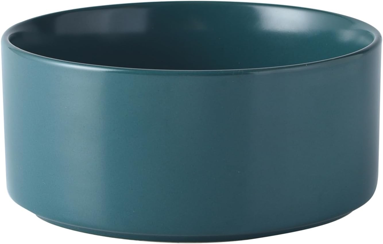 6'' Ceramic Dog Bowl - 30Oz Classic Dogs Food & Water Bowl for Small and Medium Breed Dogs, Heavy Duty Non-Slip Dog Dishes, Food Grade Stoneware Pet Bowl, Dishwasher & Microwave Safe, Green