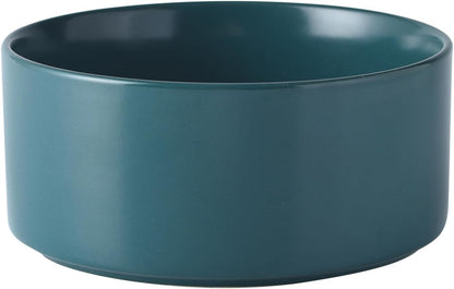 6'' Ceramic Dog Bowl - 30Oz Classic Dogs Food & Water Bowl for Small and Medium Breed Dogs, Heavy Duty Non-Slip Dog Dishes, Food Grade Stoneware Pet Bowl, Dishwasher & Microwave Safe, Green