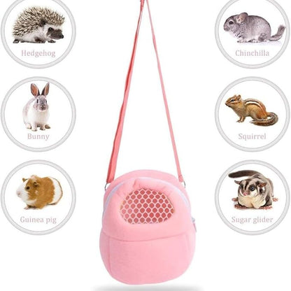 Pet Carrier Backpack for Small Animals, Travel Handbag for Cat, Puppy, Guinea Pig, Hedgehog, Hamster (Pink, M)