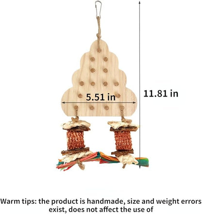 Parrot Chewing Stopper Toy, Wooden Biting Training and Foraging Bird Toys, Cork Treasure Hunt Games for Parakeets Conures Bird Intelligence and Emotions Random Color (B)