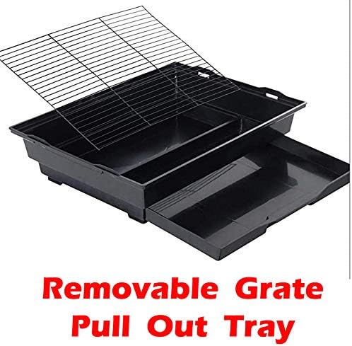 Large 36-Inch Portable Bird Flight Cage for Canary Parakeet Cockatiel Lovebird Finch Small Parrot Budgies Travel Bird Cage (Black with Toy)