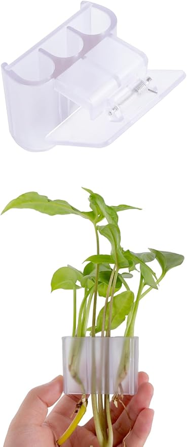 3 Holes Upgraded Aquatic Plant Cup Aquarium Plant Holder for Tank, Hanging Aquarium Plant Holder, Aquarium Aquatic Plant Cultivation, Aquarium Plant Decoration - 1 Pcs White