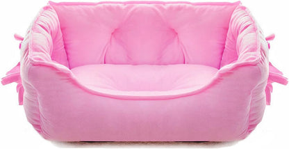 pawstrip Cute Princess Dog Bed Pink Puppy Bed for Small Dogs Breathable Cat Couch Bowknot Pet Cushion Comfortable Kitten Nest Girl Doggy Sofa, Waterproof Bottom (Pink)
