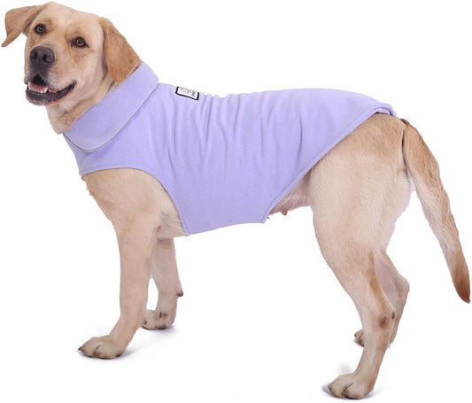 Fleece Dog Coat Winter Pet Jacket Reflective for Cold Weather for Large Medium Small Dogs(Purple,XS)