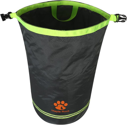 Dog Food Travel Bag - 84 Cups/26 lbs Capacity | Leak-Proof, Water-Resistant Dog Food Storage Container for Travel, Camping, RV & Outdoor | Collapsible, Easy-to-Clean Kibble Bag (Grey)