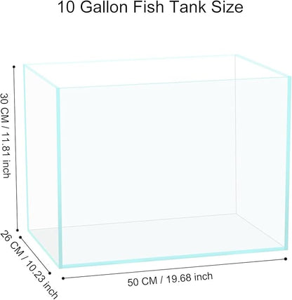 10 Gallon Glass Fish Tank, Easy to Maintain Small Aquarium for Betta/Goldfish/Snails/Shrimp and Aquatic Planting.