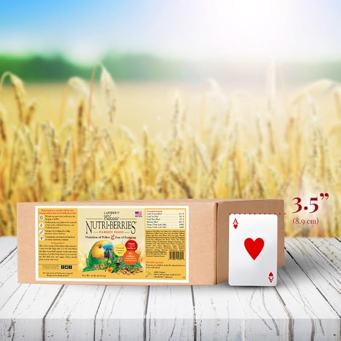 LAFEBER'S Classic Nutri-Berries Pet Bird Food, Made with Non-GMO and Human-Grade Ingredients, for Parrots, 14 lb