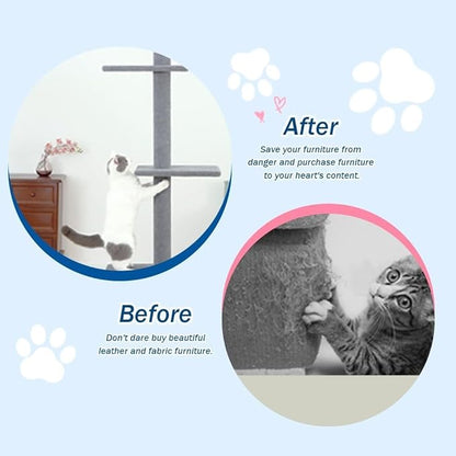Max & Marlow Cat Tree Floor to Ceiling Cat Tower Height 95-108" Adjustable Kitten Tree Tall Climbing Tree with Carpet Scratching Post and Mat Cat Pole for Indoor Cats, Grey