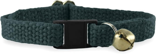 Hepper Hemp Safety Breakaway Cat Collar with Bells - Adjustable Large to Small Kitten Collar with Bell - Cat Collars for Girl Cats/Cat Collars for Boy Cats - Minimalist Cute Cat Collar with Cat Bells