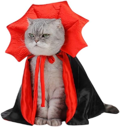 Halloween Pet Cape | Vampire King Dog Halloween Costume, Cat Halloween Costume Outfit, Funny Dog Dress Up for Small Dogs, Cats, Puppies, Kittens, Pet Halloween Clothes for Parties & Photos