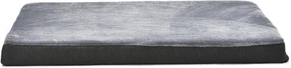 Amazon Basics Dog Bed with Cooling Gel Memory Foam, Pressure-Relief Support for Dogs up to 50lbs, Non-Slip Bottom, Machine Washable Cover, Large Sized (35" x 22"), Grey