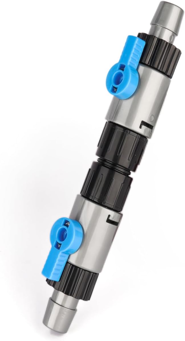LANDEN Double Tab Connector for Aquarium, Canister Filter Hose Connector, Fish Tank Water Flow Control, Quick Release Valve-16/16