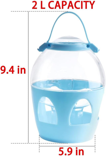 Pigeon Water Dispenser Feeder, 2L Water Pot Container with Handle for Pigeon Chicken Parrot Duck Poultry (Colors May Vary)