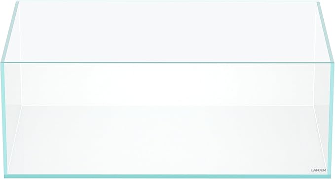 LANEDN 75S 22.1 Gal Shallow Tank, Shallow Fish Tank, Rimless Low Iron Tank, Bookshelf Aquarium W29.5×D17.7×H11 in(75x45x28cm); 8mm Thickness Aquascape Fish Tank, Black Leveling Mat Included