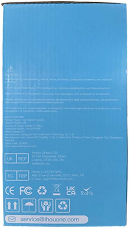 Stainless Steel Cat Water Fountain: 88oz/2.6L Ultra Quiet Pet Fountain with Flower Kitty Spout & LED Blue Light Water Dispenser with Water Level Window for Cats/Dogs Indoor (Silver) - IHOUONE