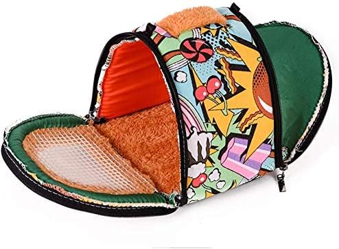 Travel Small Animals Hedgehog Hamster Guinea Pig Carrier for Small Guinea Pigs Rats Chinchillas Hamsters Hedgehogs Carriers Pouch Bag with Detachable Strap Breathable Outdoor Warm Small Pet Carrier