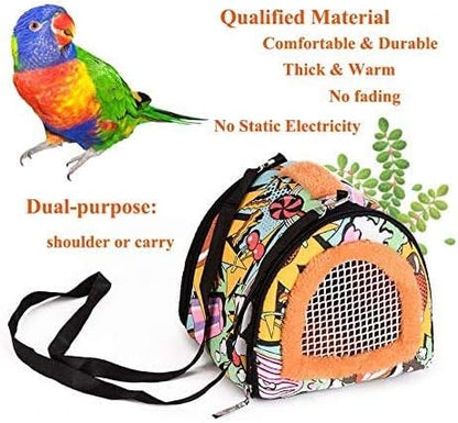 Travel Small Animals Hedgehog Hamster Guinea Pig Carrier for Small Guinea Pigs Rats Chinchillas Hamsters Hedgehogs Carriers Pouch Bag with Detachable Strap Breathable Outdoor Warm Small Pet Carrier