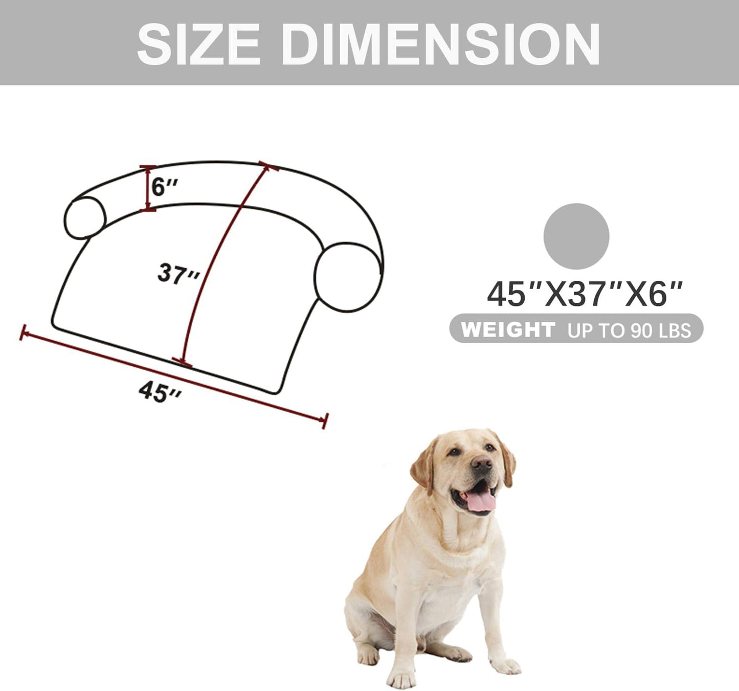 Calming Dogs/Cats Bed Mats, Dog Pad Washable Removable Couch Cover, Plush Long Fur Mat for Pets, Waterproof Lining, Perfect for Small, Medium and Large Dogs and Cats (Light Gray, 45"x37")