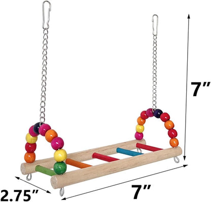 Bird Swing Conure Toys, Parrot Climbing Hammock for Parakeet, Lovebird, Budgie, Cockatiel, Conure, Small Birds