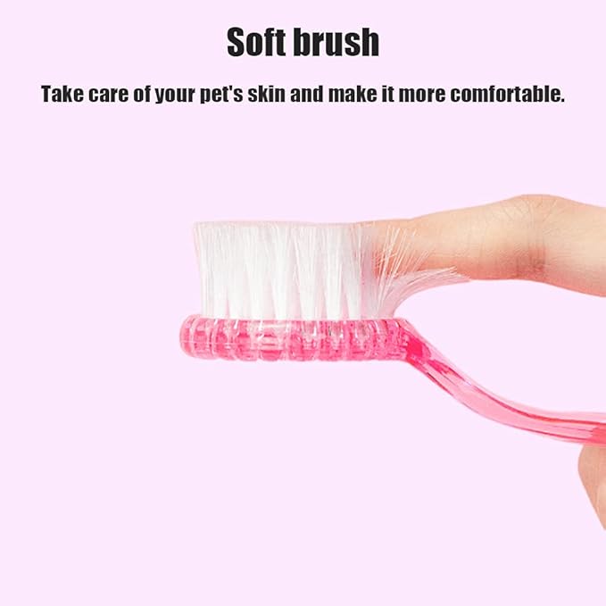2Pcs Hamster Brush and Comb, fit Guinea Pig, Ferrets, Rats, Chinchilla, Bunny - Pink