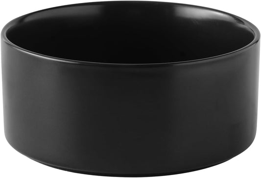 6'' Ceramic Dog Bowl - 30Oz Classic Dogs Food & Water Bowl for Small and Medium Breed Dogs, Heavy Duty Non-Slip Dog Dishes, Food Grade Stoneware Pet Bowl, Dishwasher & Microwave Safe, Black