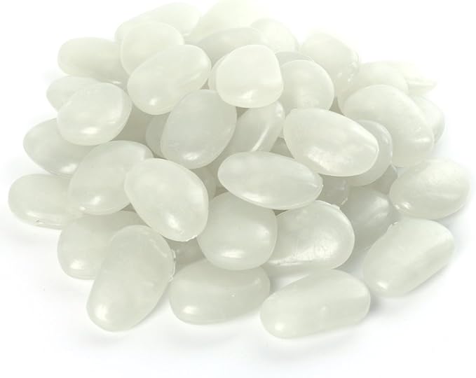 Shiny Stone Glow in The Dark Pebbles,Decorative Glow Stones,Fish Tank Aquarium Gravel,Glow Pebbles for DIY Garden Gifts Decoration(Big Size, 3-4cm, 400g/14.1oz) (Blue Green)