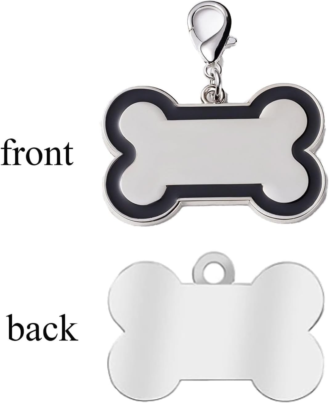 Personalized Dog ID Tags - tag for Dog Collar, pet ID tag, Dogs Tags for Pets, Laser Engraved Dog tag, Name Tags for Dogs, Dog Tags for Large Dogs (Bone-Shaped-Large: Black)