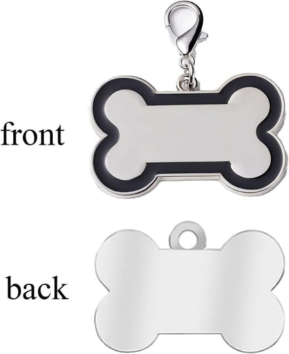 Personalized Dog ID Tags - tag for Dog Collar, pet ID tag, Dogs Tags for Pets, Laser Engraved Dog tag, Name Tags for Dogs, Dog Tags for Large Dogs (Bone-Shaped-Large: Black)