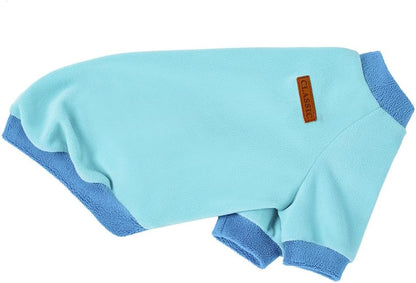 GreenJoy Classic Fleece Dog Sweater – Soft & Warm Stretchy Sweatshirt for Small Dogs & Cats, Cold-Weather Pullover for Everyday Wear (Light Blue, X-Small)