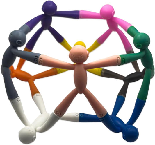 MAGMEN Enhanced Grip Magnetic Fidget Toys 10 Pack Travel Entertainment for Kids Ages 3 and Up STEM Sensory Toys for Airplane Car Trips & Quiet Play. Solid Colors