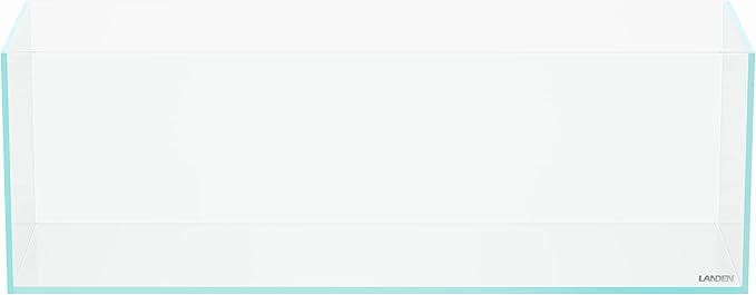 LANDEN 60L 5.8 Gal Rimless Low Iron Aquarium Long Fish Tank,Bookshelf Aquarium,W23.6×D7.87×H7.87 in(60x20x20cm) 5mm Thickness with Black Nano Foam Leveling mat Included