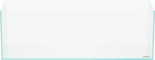 LANDEN 60L 5.8 Gal Rimless Low Iron Aquarium Long Fish Tank,Bookshelf Aquarium,W23.6×D7.87×H7.87 in(60x20x20cm) 5mm Thickness with Black Nano Foam Leveling mat Included