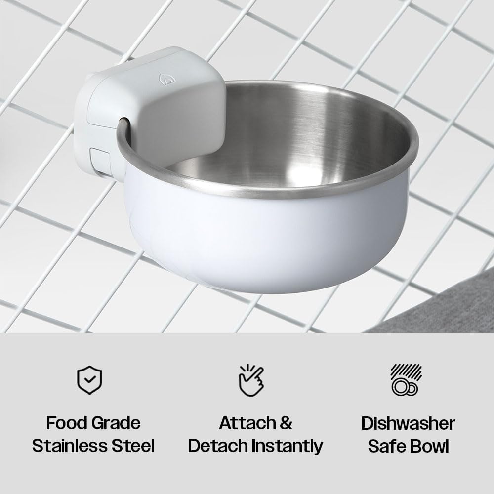 DIGGS Crate Bowl for Dogs - Clip on Pet Bowl for Water & Food - Puppy Training Necessities - Spill-Resistant, Universal Dog Crate Accessories (38oz.)