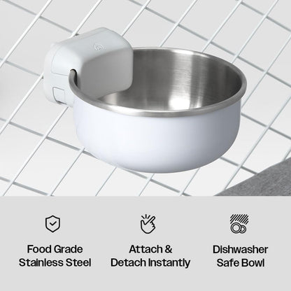 DIGGS Crate Bowl for Dogs - Clip on Pet Bowl for Water & Food - Puppy Training Necessities - Spill-Resistant, Universal Dog Crate Accessories (38oz.)