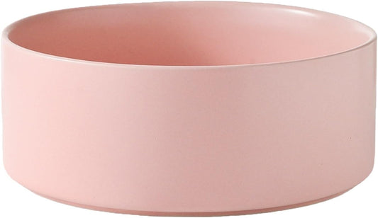 8'' Ceramic Dog Bowl - 70Oz Classic Dogs Food & Water Bowl for Medium and Large Breeds, Heavy-Duty Non-Slip Dog Dish, Food Grade Stoneware Pet Bowl, Dishwasher & Microwave Safe, Pink
