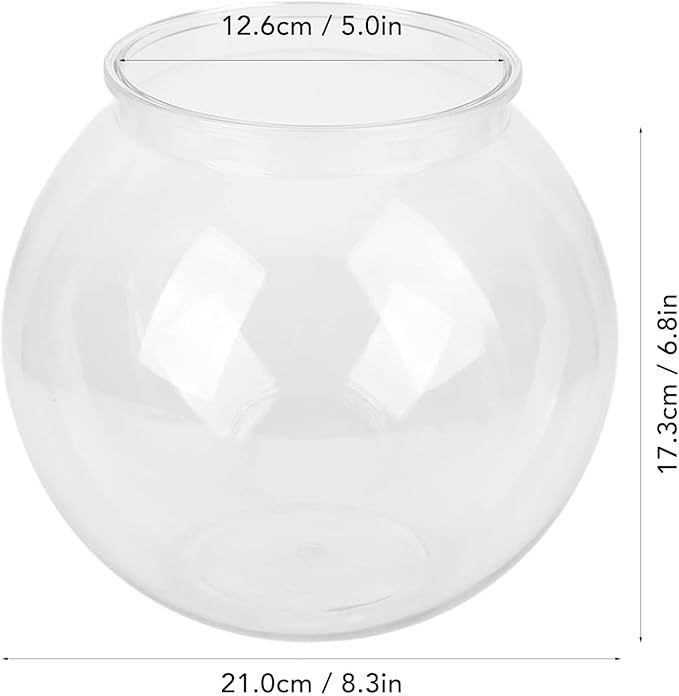 Plastic Fish Bowl, Heavy Duty Vase Sturdy Break Proof Clear Round Vase Fish for Candy, Carnival Games, Prizes, Centerpieces and Party Decoration Supplies BPA- L