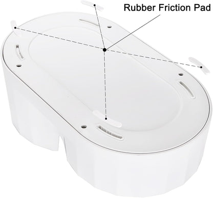 RIZZARI Gravity Water Bowl Dispenser: 4L Automatic Stainless Steel Water Feeder Without Filter - White Pet Waterer for Senior Dogs with Spine Problems - in Bedroom Garden