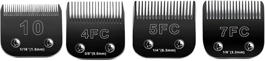 4PCS Dog Grooming Blades Compatible with Andis Dog Clippers Blades,Dog Clipper Blades Compatible with Oster A5,Wahl km10 Dog Clippers,Stainless-Steel Blade Sharp,Size:10+4FC+5FC+7FC