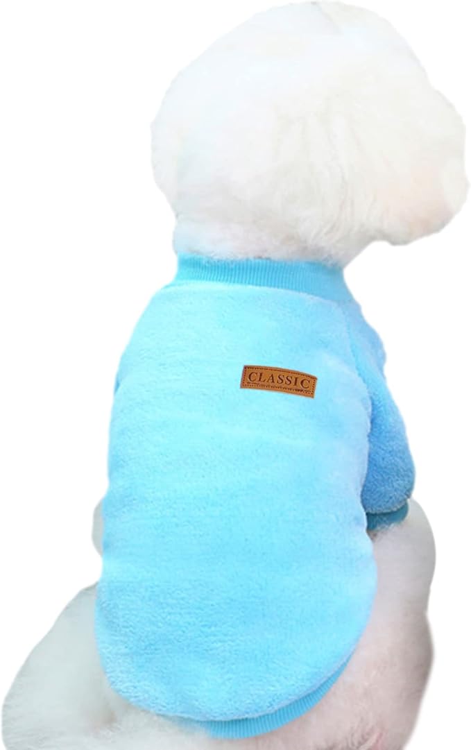 Jecikelon Pet Dog Clothes Dog Sweater Soft Thickening Warm Pup Dogs Shirt Winter Puppy Sweater for Dogs (Z01-Blue, XX-Small)