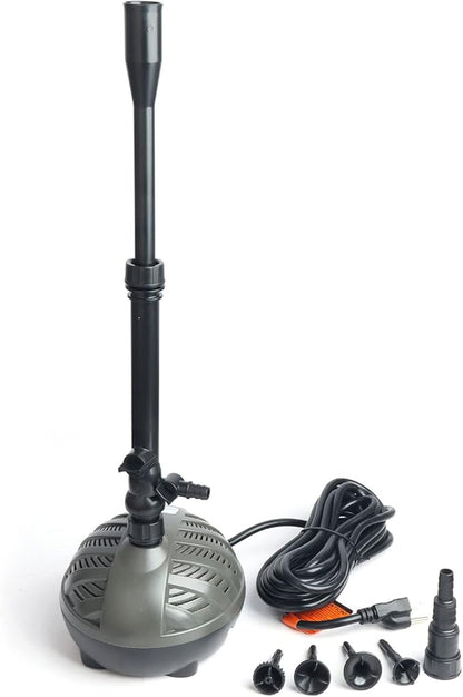 WaterRebirth Modern Turtle Shell Submersible Pond Aquarium Pump - 792GPH, 4 Fountain Heads, 20Ft Cord