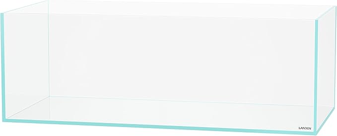 LANDEN 120SL 52.37 Gal Rimless Low Iron Aquarium Long Fish Tank, Bookshelf Aquarium, W47.24×D19.69×H14.17 in (120×50×36cm) 10mm Thickness with Black Nano Foam Leveling mat Included