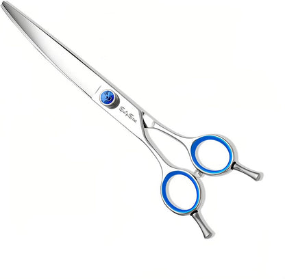 7.5inch Curved Dog Grooming Scissors, 25 Degree Curved Blades, VG10 Steel Pet Grooming Shears, Sharp Comfortable, Professional Pet Trimming Scissors for Cats Dogs Hair Cutting Groomer or at Home
