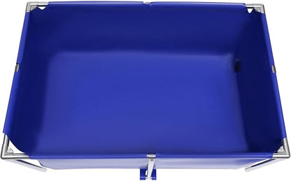 Canvas Fish Pond Foldable Above Ground Fish Aquarium Ornamental Swimming Pool Water Storage Tank Fish Water Tank with Drain Valve Koi Goldfish Tank Breeding Indoor Outdoors