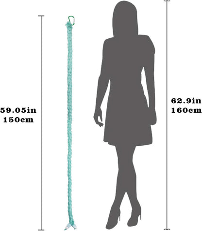 Bird Cage Accessories: Hanging Spiral Bird Rope Perch with Metal Hook, for Budgie, Lovebird, Parakeet, Cockatiel, Conure, Quaker, Caique, Small to Medium Birds