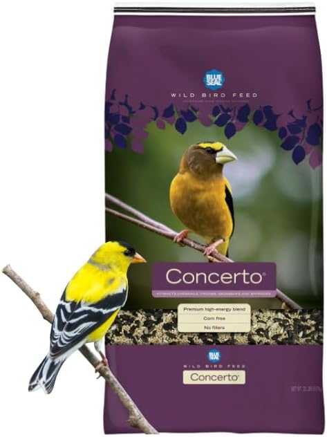 Blue Seal Concerto Wild Bird Seed | Premium High-Energy Blend | No Fillers, Corn-Free | Attracts a Wide Variety of Wild Outside Birds | Convenient Shell-Free Mix | Made in USA | 20 Pound Bag